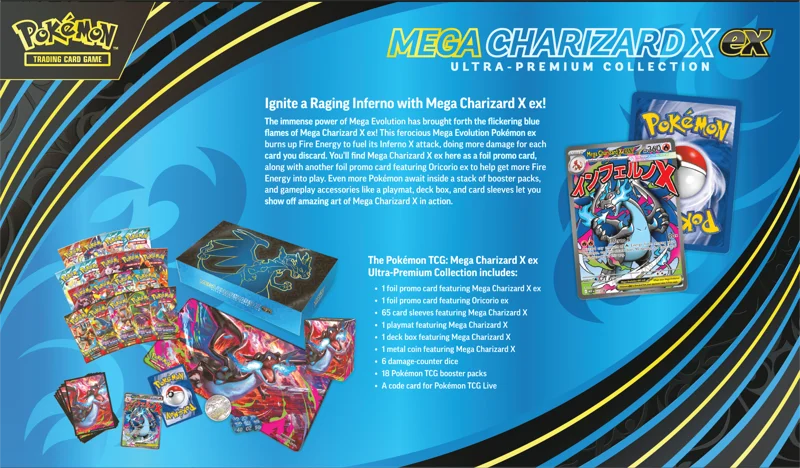 Pokémon Trading Card Game (TCG): Pokemon Mega Charizard X EX Ultra Premium Collection