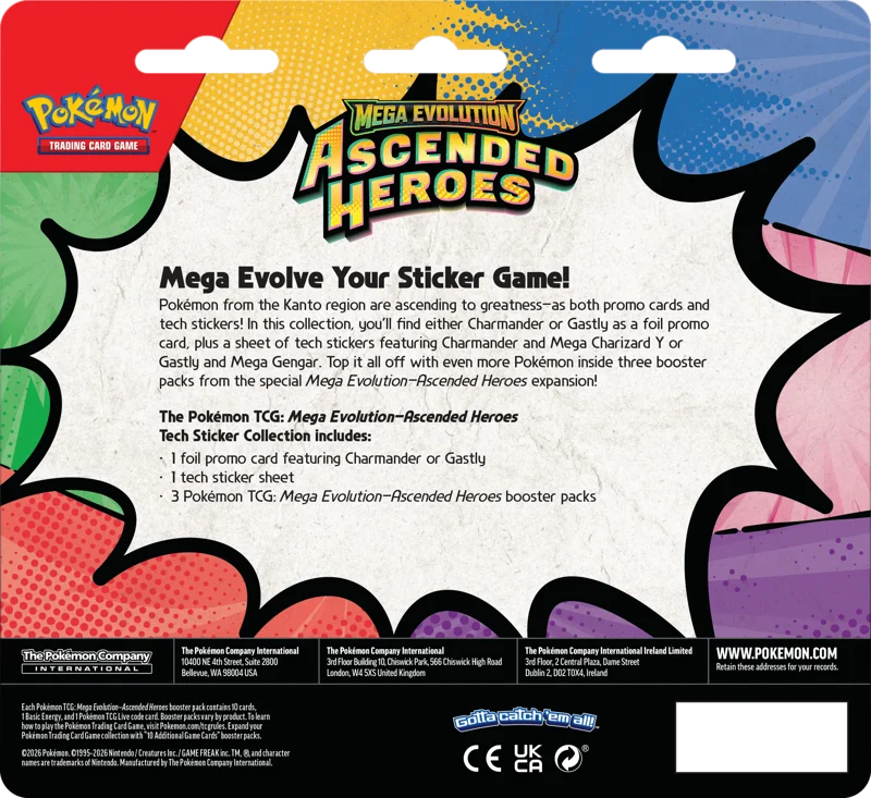 Pokémon Trading Card Game (TCG): Pokemon Mega Evolution Ascended Heroes - Tech Sticker Ghastly