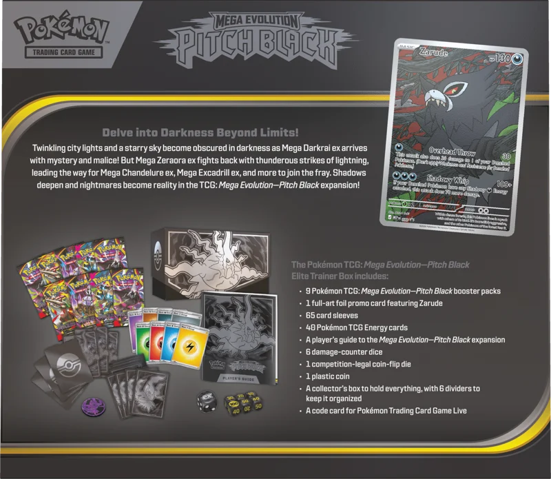 Pokémon Trading Card Game (TCG): Pokemon Mega Evolution Pitch Black Elite Trainer Box