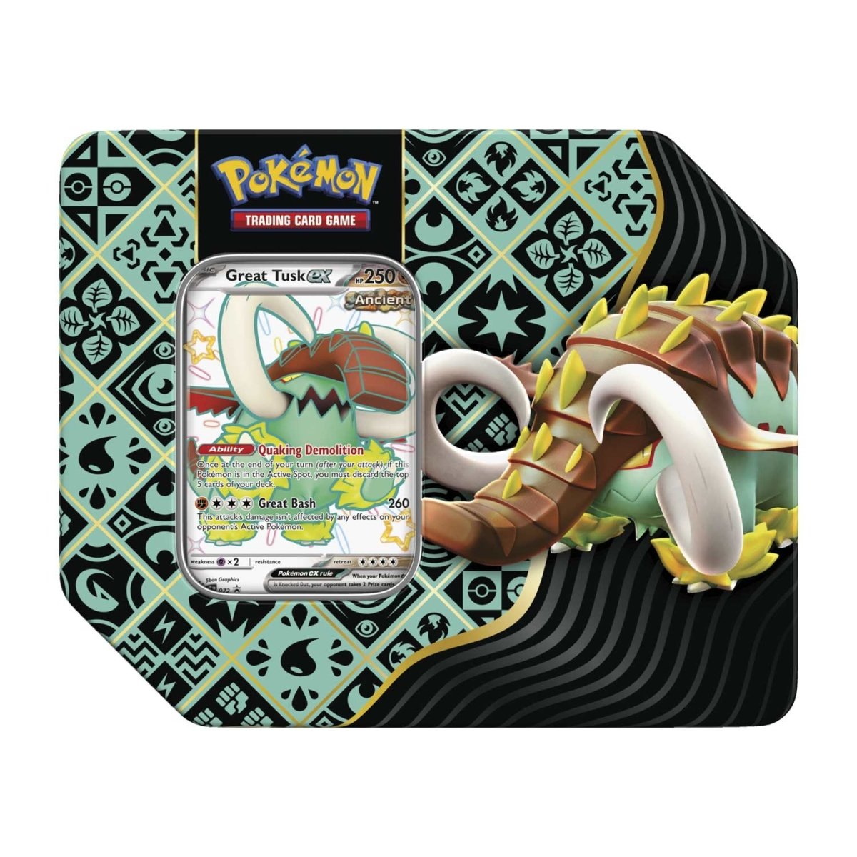 ancient pokémon cards scarlet and violet Pokémon TCG: Scarlet & Violet-Paldean Fates Tin (Shiny Great Tusk ex) – Poke Pop Up