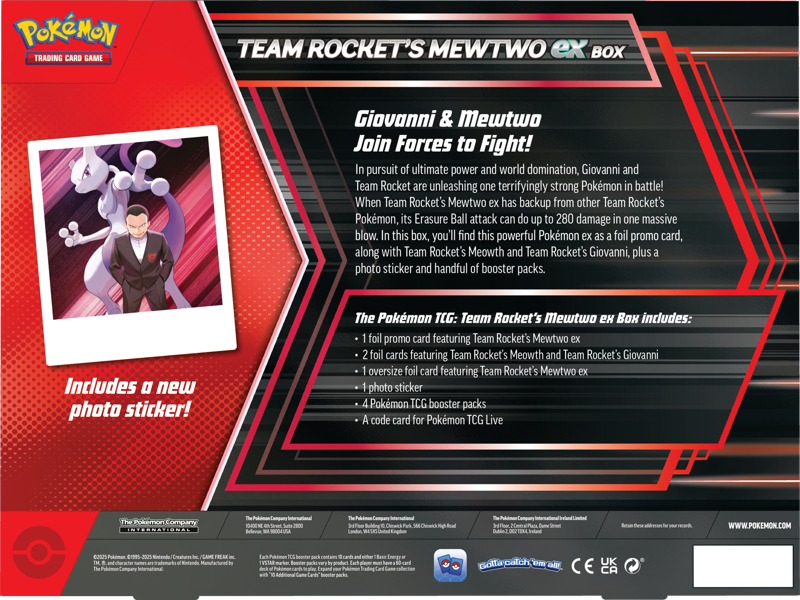 Pokémon Trading Card Game (TCG): Pokemon Team Rocket’s Mewtwo EX Box