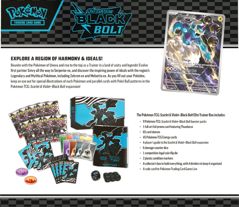 Pokémon Trading Card Game (TCG): Pokemon Scarlet & Violet Black Bolt Elite Trainer Box