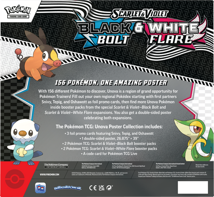 Pokémon Trading Card Game (TCG): Pokemon Scarlet & Violet: Black Bolt & White Flare Unova Poster Collection