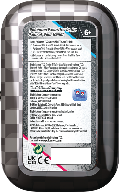 Pokémon Trading Card Game (TCG): Pokemon Scarlet & Violet: Black Bolt & White Flare Unova Mini Tin