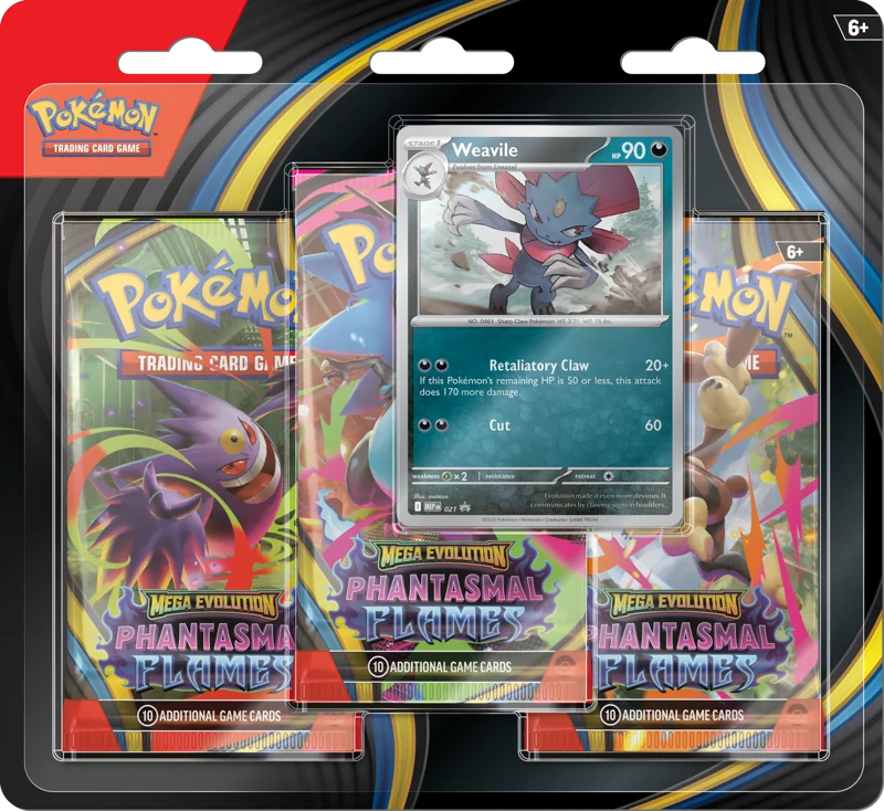 Pokémon Trading Card Game (TCG): Pokemon Mega Evolution Phantasmal Flames 3 Pack Blister