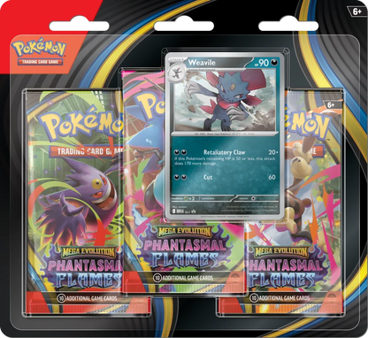 Pokémon Trading Card Game (TCG): Pokemon Mega Evolution Phantasmal Flames 3 Pack Blister