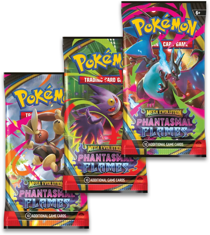 Pokémon Trading Card Game (TCG): Pokemon Mega Evolution Phantasmal Flames 3 Pack Blister