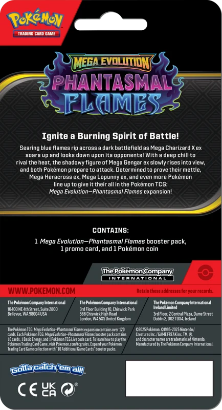 Pokémon Trading Card Game (TCG): Pokemon Mega Evolution Phantasmal Flames Checklane Blister