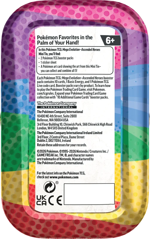 Pokémon Trading Card Game (TCG): Pokemon Mega Evolution Ascended Heroes - Mini Tin
