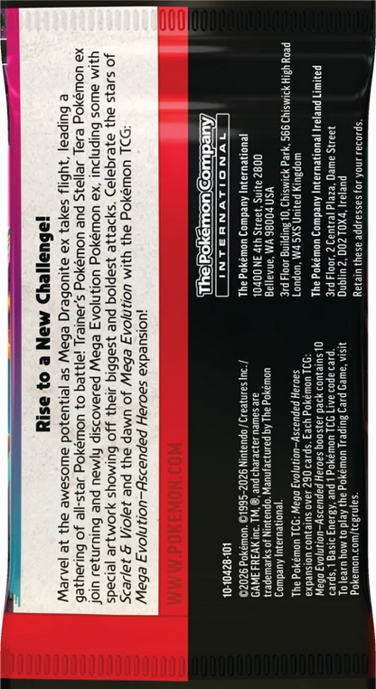 Pokémon Trading Card Game (TCG): Pokemon Mega Evolution Ascended Heroes - Booster Pack