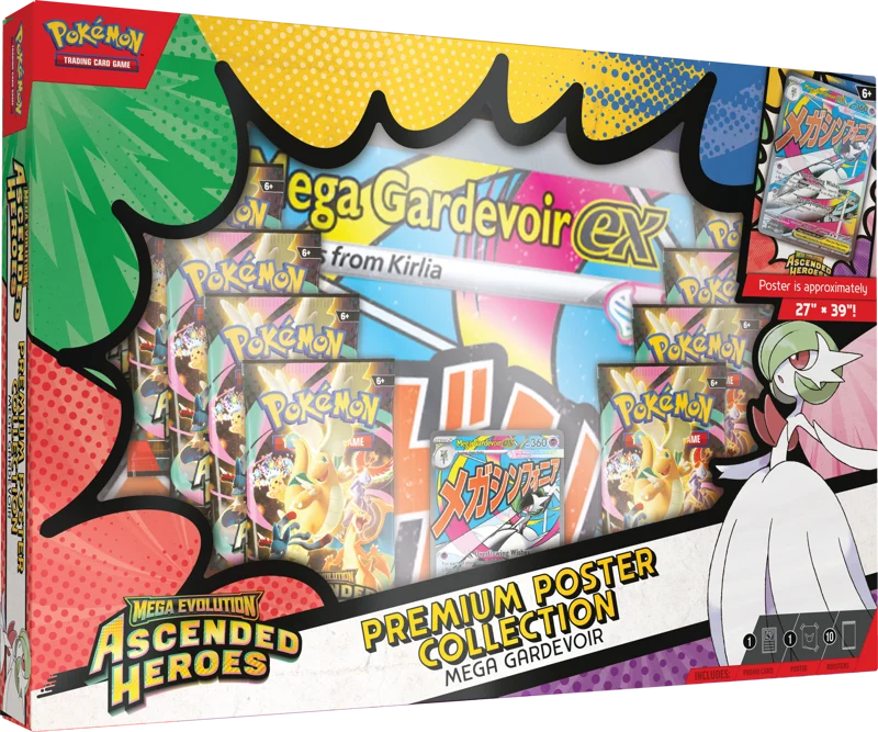 Pokémon Trading Card Game (TCG): Pokemon Mega Evolution Ascended Heroes Premium Poster Collection Mega Gardevoir EX