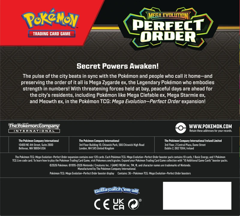 Pokemon Mega Evolution Perfect Order Booster Box (36 Packs)