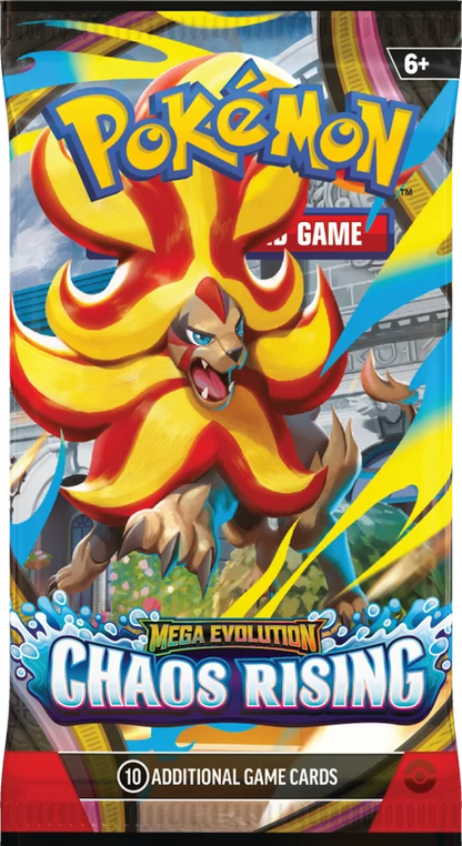 Pokemon Mega Evolution Chaos Rising Booster Pack (10 Cards)