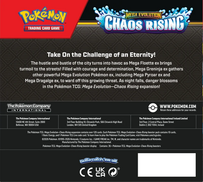 Pokemon Mega Evolution Chaos Rising Booster Box (36 Packs)