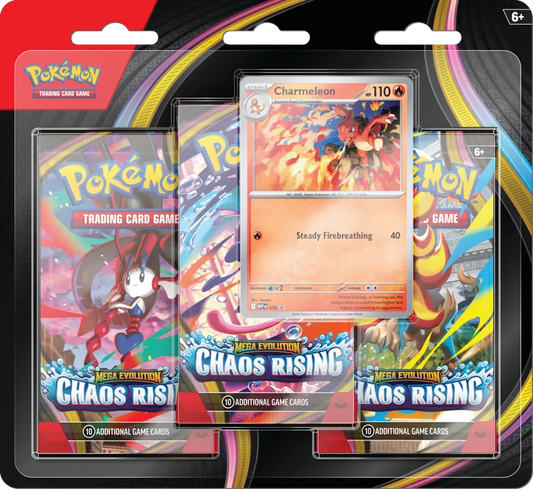Pokemon Mega Evolution Chaos Rising 3 Pack Blister Charmeleon