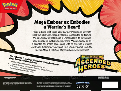 Pokémon Trading Card Game (TCG): Pokemon Ascended Heroes Mega Emboar EX Collection Box