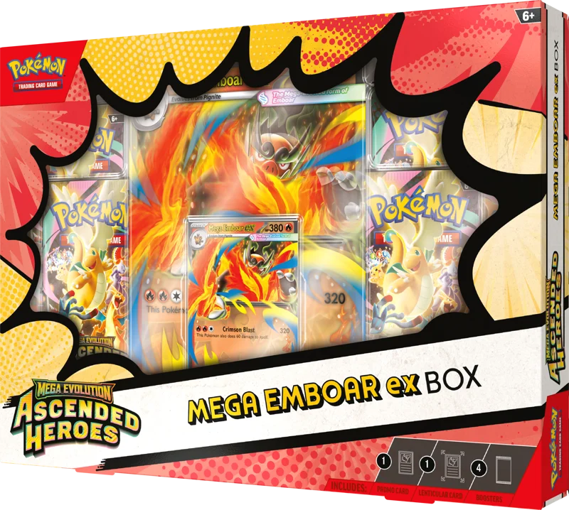 Pokémon Trading Card Game (TCG): Pokemon Ascended Heroes Mega Emboar EX Collection Box