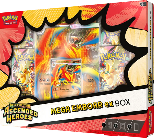 Pokémon Trading Card Game (TCG): Pokemon Ascended Heroes Mega Emboar EX Collection Box