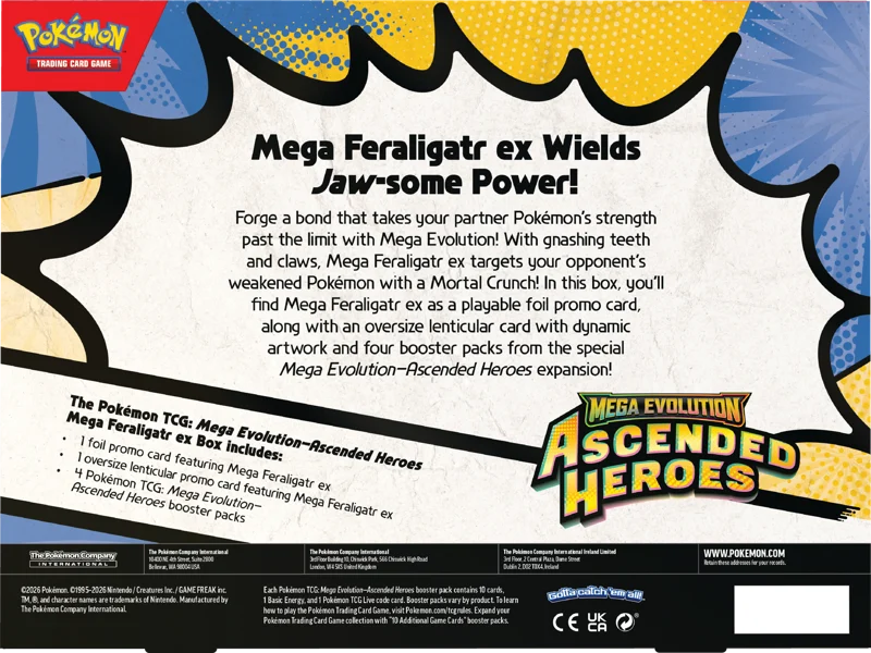 Pokémon Trading Card Game (TCG): Pokemon Ascended Heroes Mega Feraligatr EX Collection Box