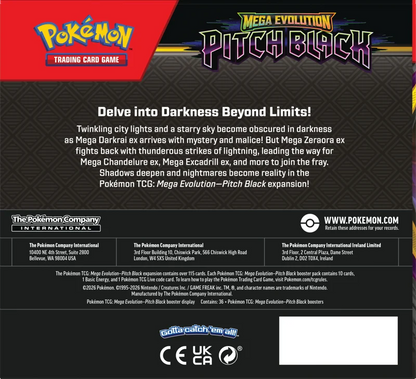 Pokémon Trading Card Game (TCG): Pokemon Mega Evolution Pitch Black Booster Box (36 Packs)