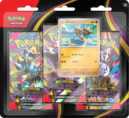 Pokémon Trading Card Game (TCG): Pokemon Mega Evolution Pitch Black 3 Pack Blister Binacle