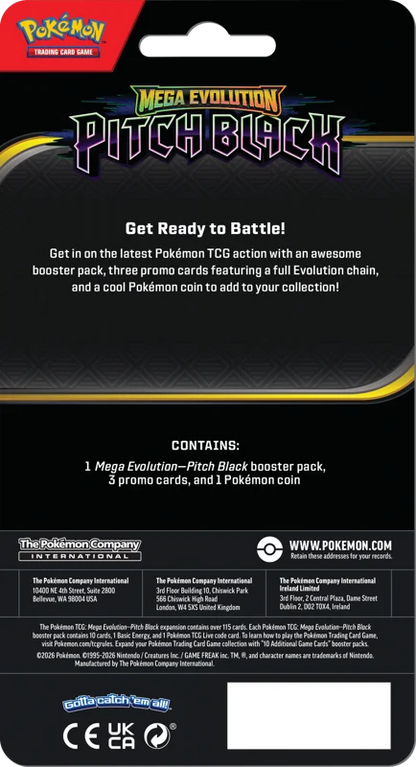 Pokémon Trading Card Game (TCG): Pokemon Mega Evolution Pitch Black Premium Checklane Blister Gengar
