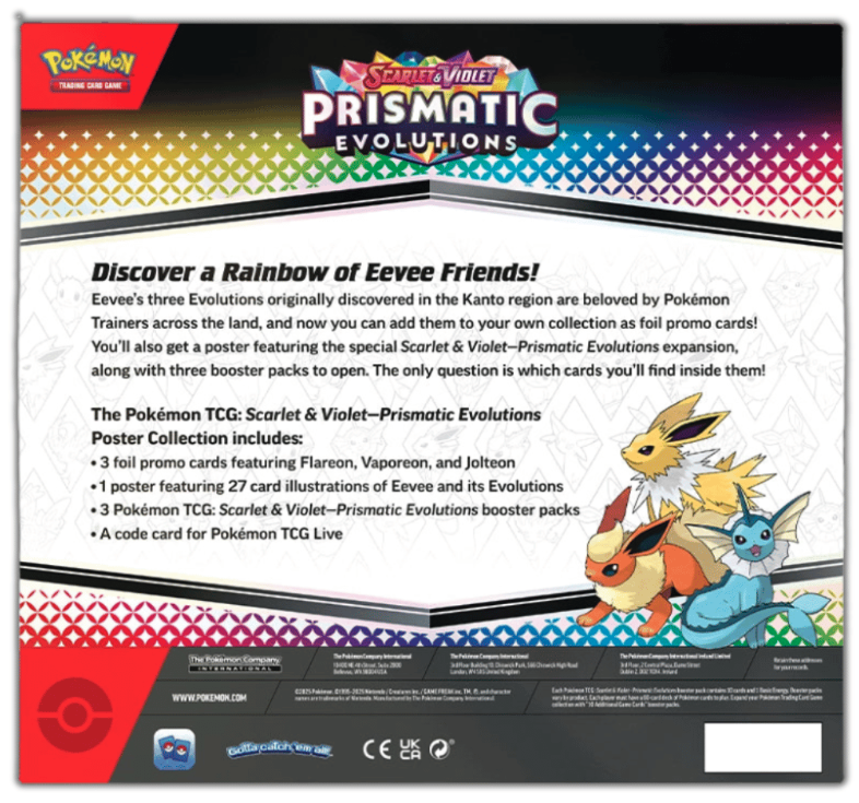 Pokémon Trading Card Game (TCG): Pokémon TCG Scarlet Violet—Prismatic Evolutions Poster Collection